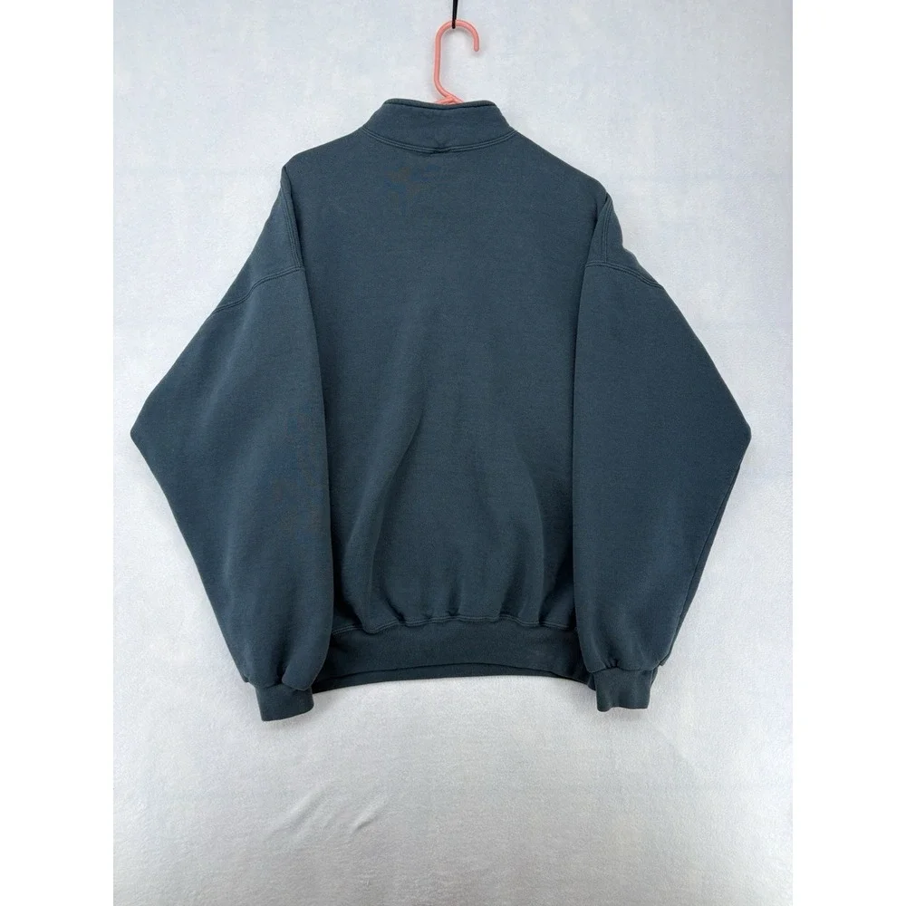 Russell Athletic Vintage Quarter Zip Pullover Sweatshirt Mens 2XL Blue 00099